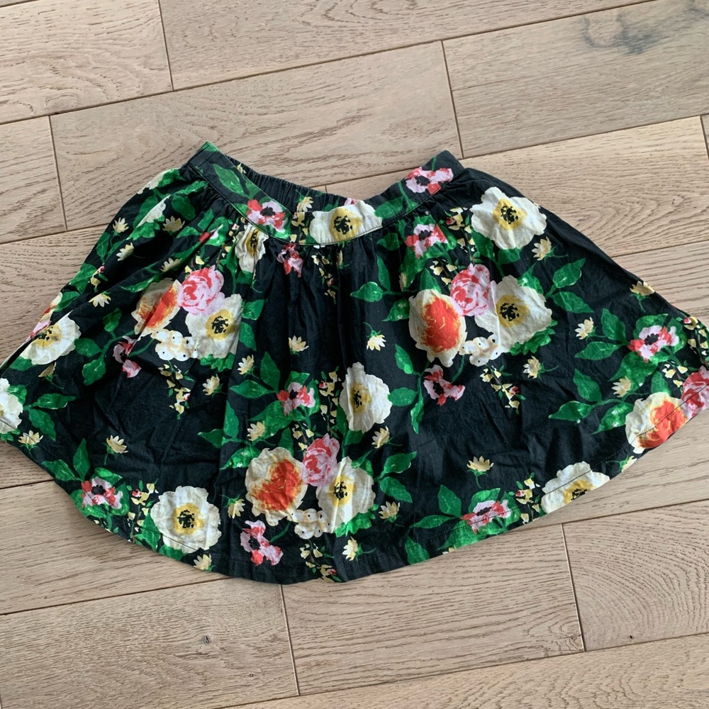 Floral Black Skirt